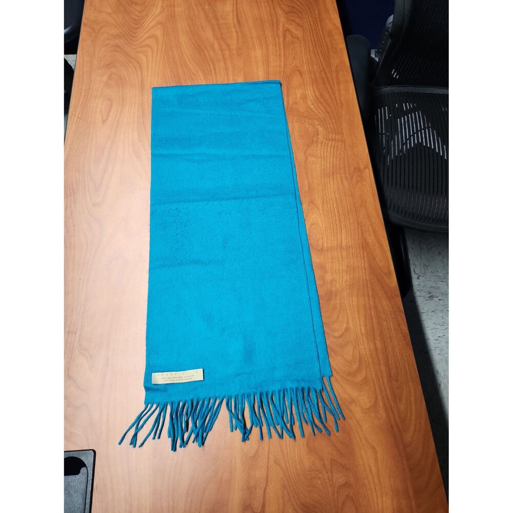 Perry Ellis Turquoise 100% Cashmere Scarf